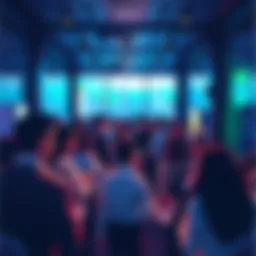 Professionals networking at a financial event in NYC, discussing tokenization and stablecoins