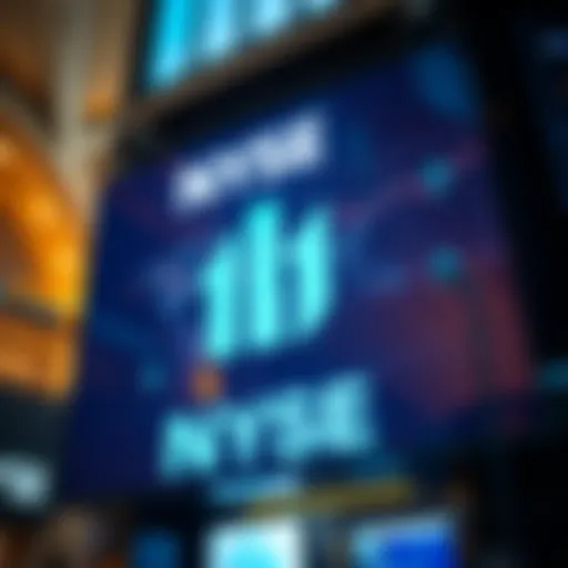A digital display showing the NYSE logo with a graphic of tokenized U.S. equities and ETFs in motion, symbolizing 24/7 trading access.