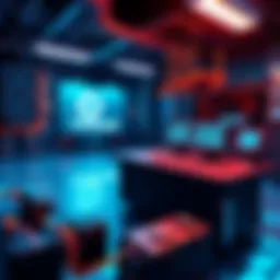 A representation of the Ocean.xyz mining pool with digital graphics and mining equipment