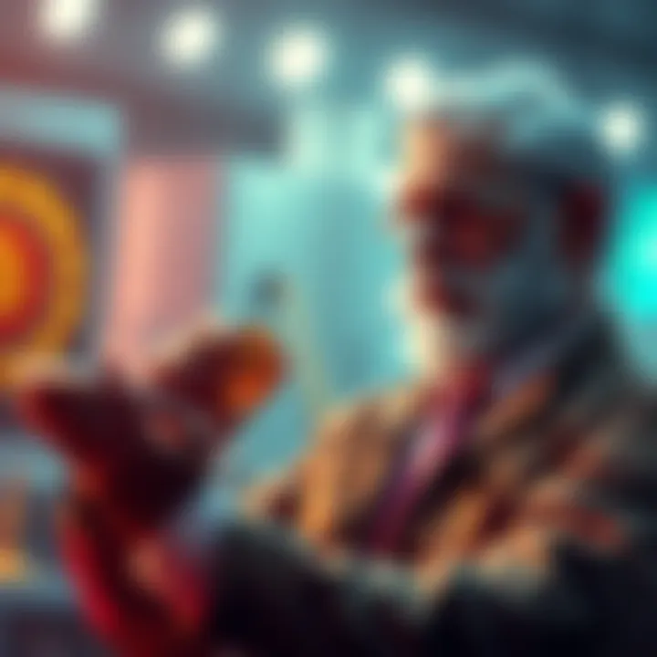 Oil investor holding Bitcoin An oil investor examining Bitcoin on a digital device, symbolizing the shift of oil wealth into cryptocurrency investments.