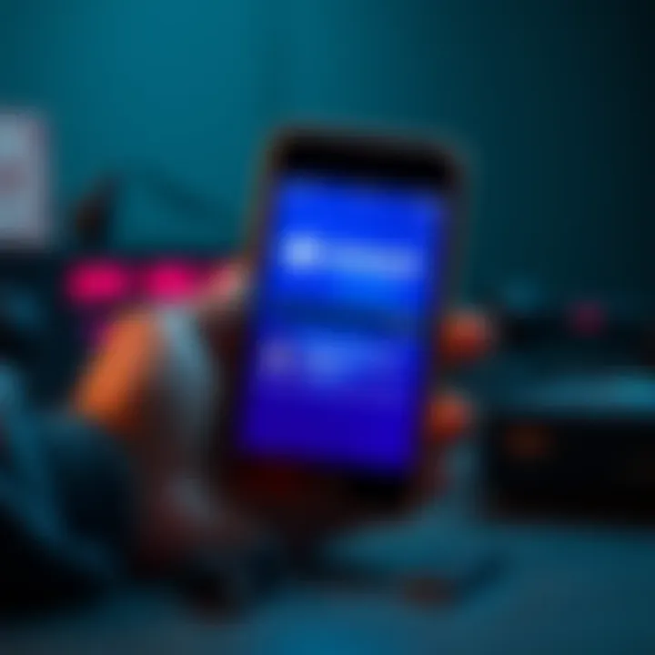An old smartphone with the Revolut app open on the screen, showing issues with access.
