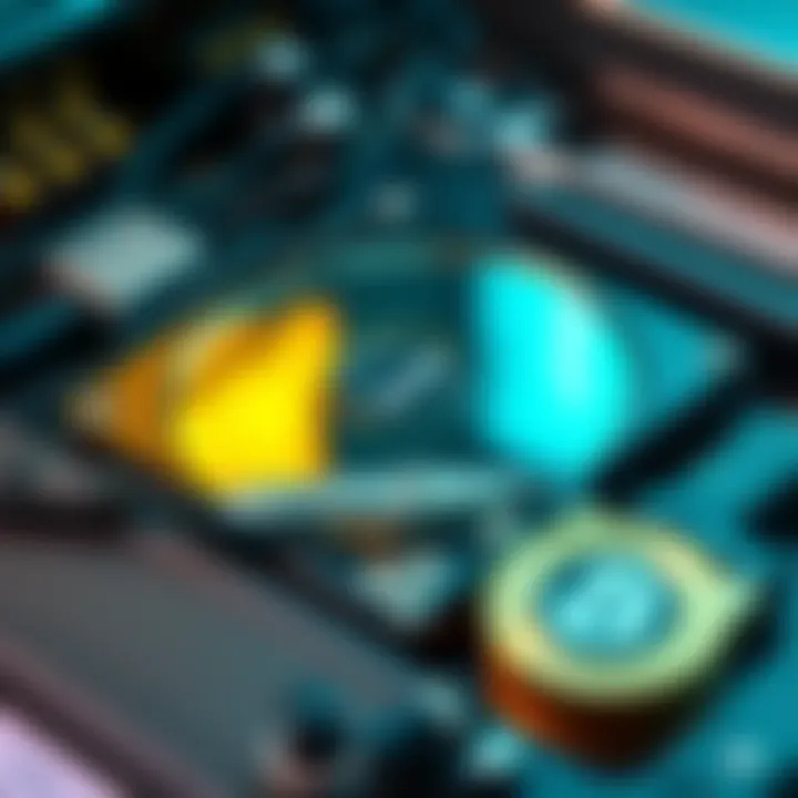 A close-up of an old hard drive surrounded by computer tools, representing Bitcoin mining recovery efforts.