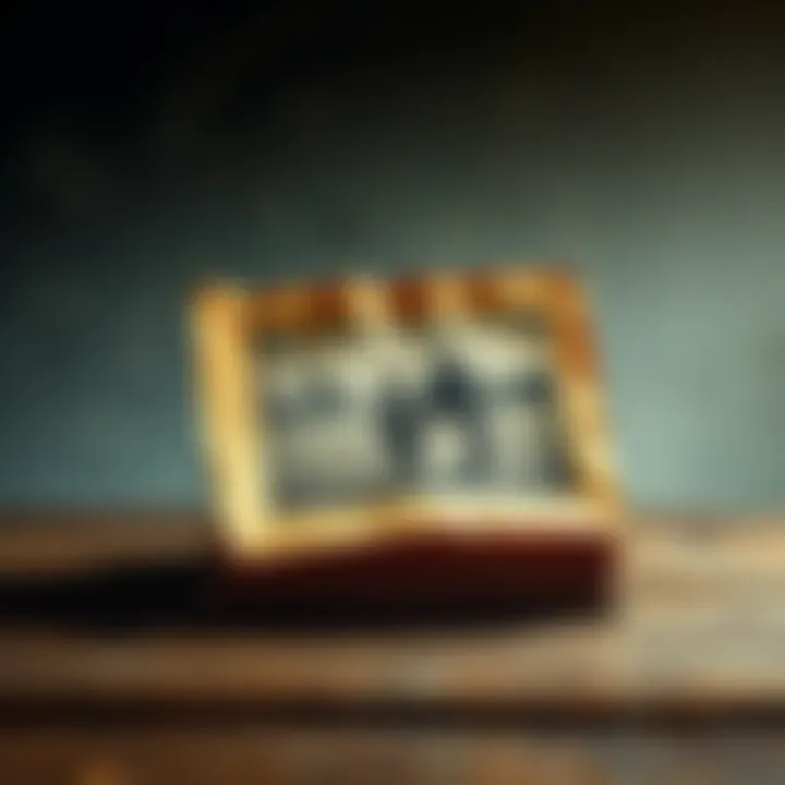 A faded black and white photo of a family gathered outdoors, evoking feelings of nostalgia and loss.