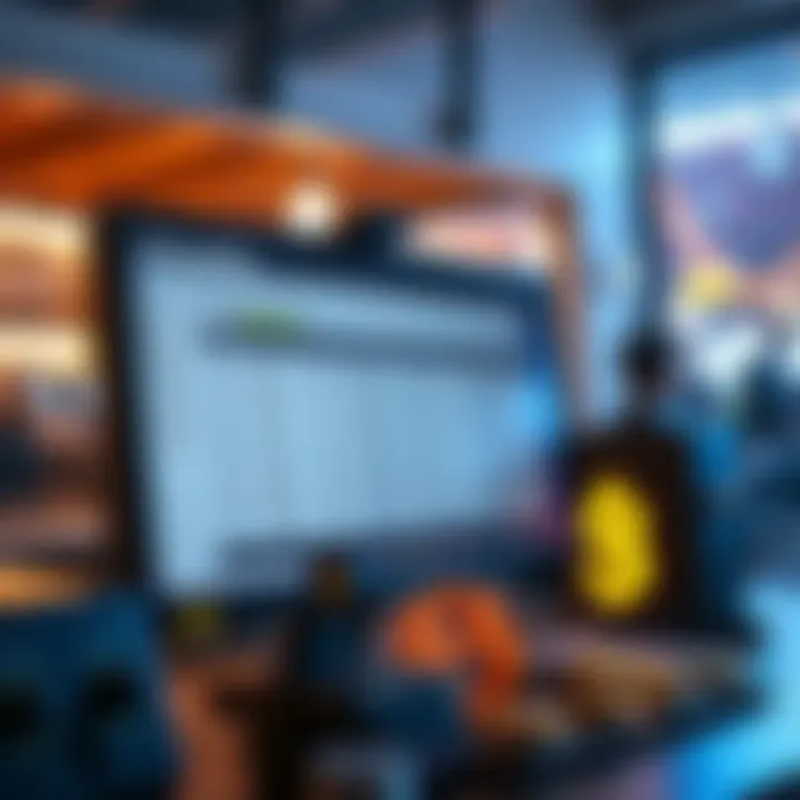 Open Source Filings Marketplace A depiction of the Open Source Filings marketplace showing agents accessing verified public-domain data on a computer screen, with currency symbols for USDC around.