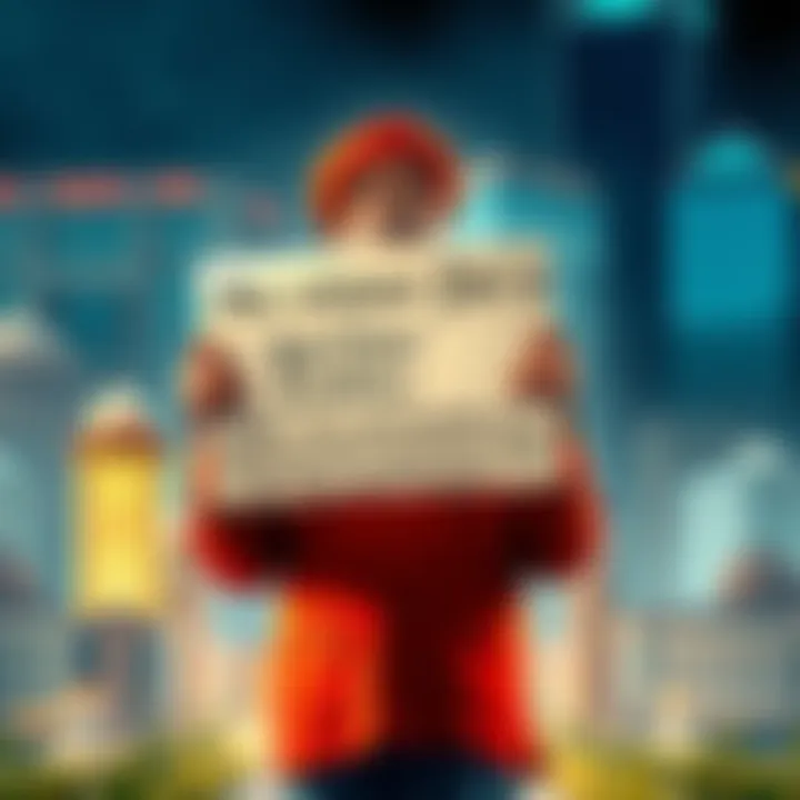 An ordinary Indian stands in front of a cityscape, holding a sign that calls for cleaner cities, integrity in government, and transparency in finances.