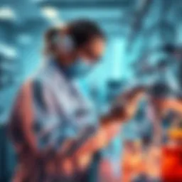 A healthcare worker in a lab using advanced technology to improve supply chains, symbolizing trust in industries as the impact of AI grows.