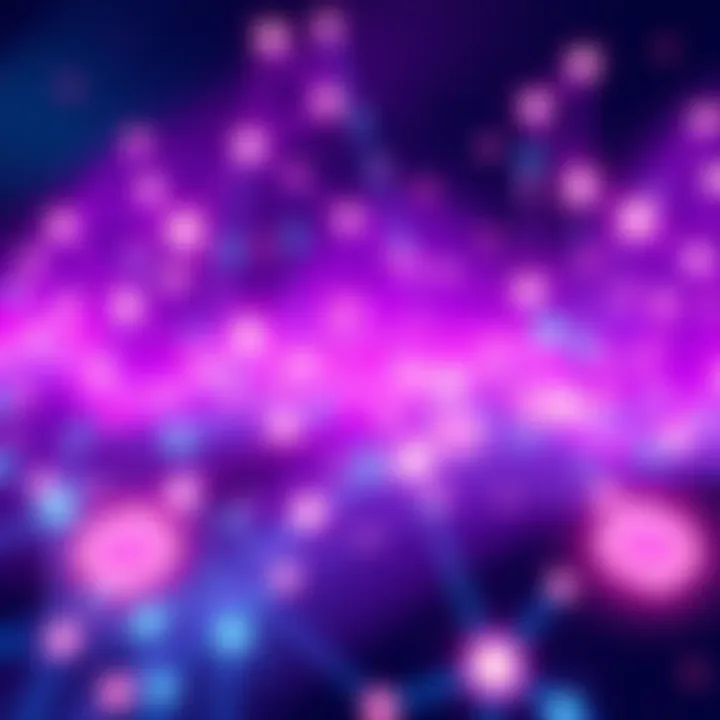 Illustration of a digital network showcasing peer-to-peer communication on the Algorand blockchain