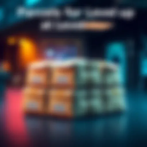 A graphic showing several parcels stacked together, symbolizing the number needed to progress in the AE system