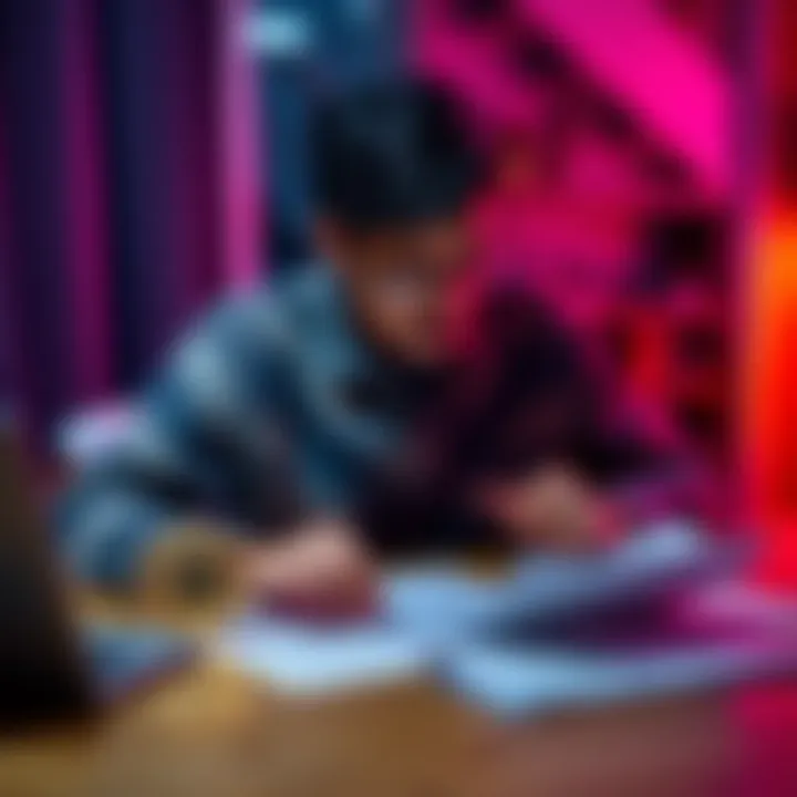 A parent reviewing investment choices for their kids' education, comparing cryptocurrency and savings accounts with financial documents on the table.