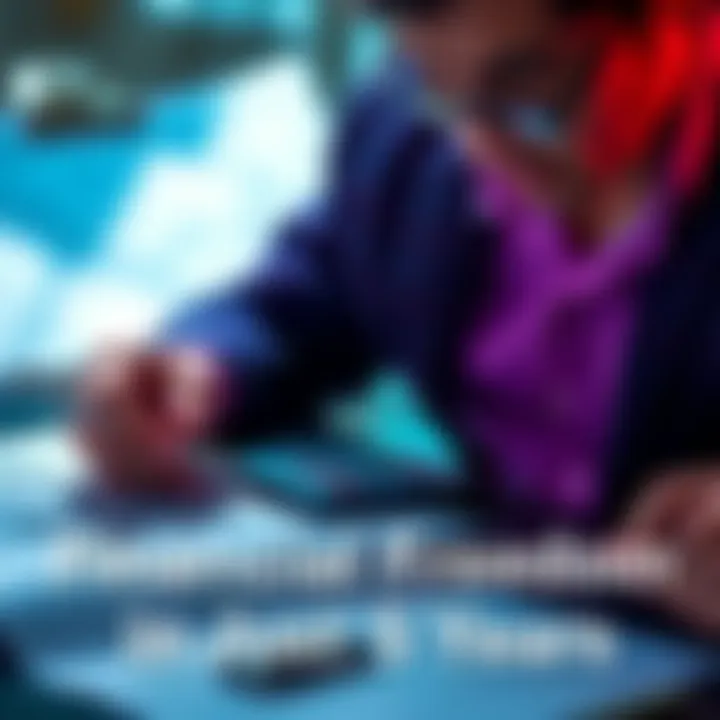 A person examining a financial plan with a calculator and documents, symbolizing wealth-building strategies