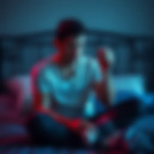 A person sitting on a bed, looking worried while holding a pill bottle, symbolizing the struggles with Lamictal side effects.
