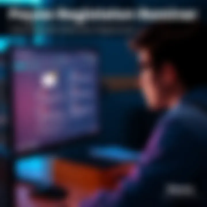 A person looking at a computer screen with email notifications about payee registration