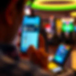 A person looks at a smartphone displaying gambling apps and payment options, highlighting issues in payment systems related to illegal gambling.