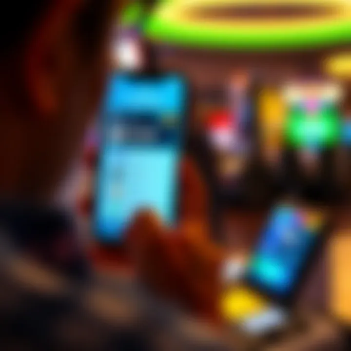 A person looks at a smartphone displaying gambling apps and payment options, highlighting issues in payment systems related to illegal gambling.