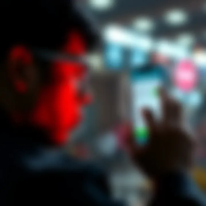 A person looking at a smartphone displaying a bank app with a worried expression, showing a completed transaction but no received funds.