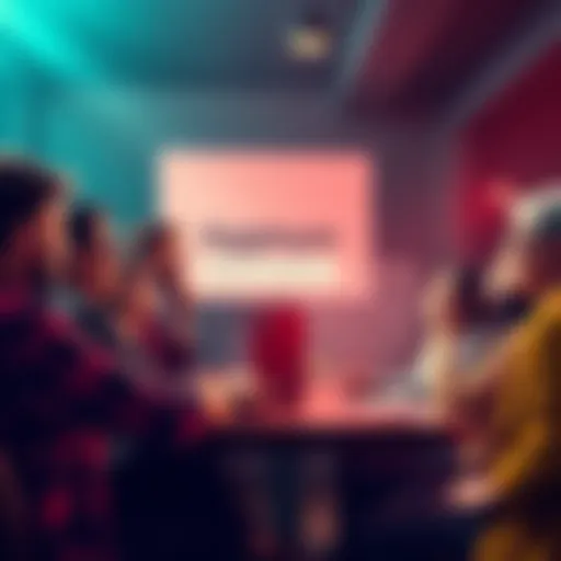 A group of people engaged in a lively discussion about the term Agglayer in a casual setting