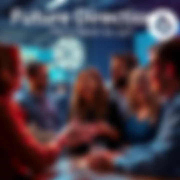 A group of people engaging in a discussion about the future, showcasing excitement and curiosity