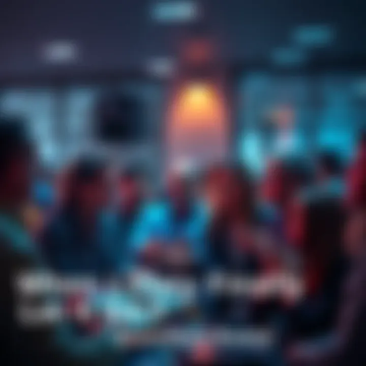 A group of people engaged in a serious discussion, expressing various opinions and questions about an ongoing topic