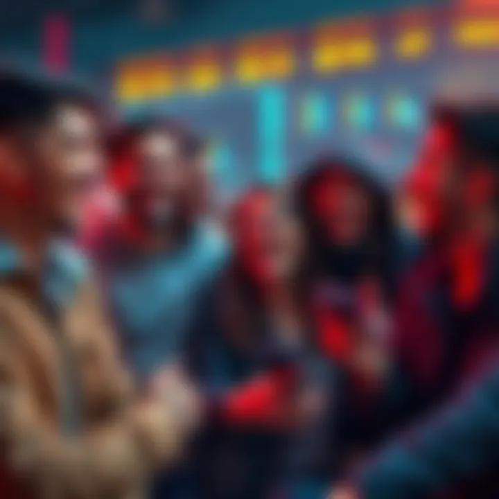 People laughing about crypto Group of people laughing while discussing the idea that cryptocurrency is dead, with playful expressions and gestures.