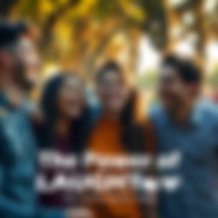 A group of friends sharing a joyful moment, laughing and enjoying each other's company outdoors.