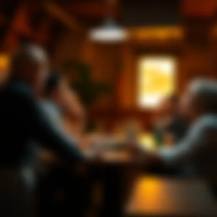 A group of people gathered around a table discussing their unusual life moments
