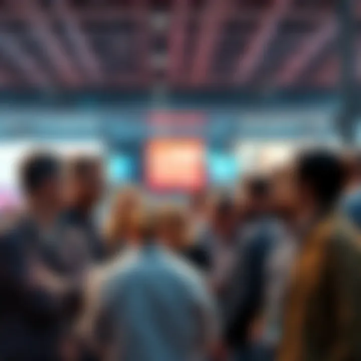 A group of people talking about declining earnings and financial struggles