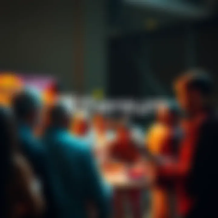 A group of people engaging in lively conversation about Ethereum, sharing news and insights.