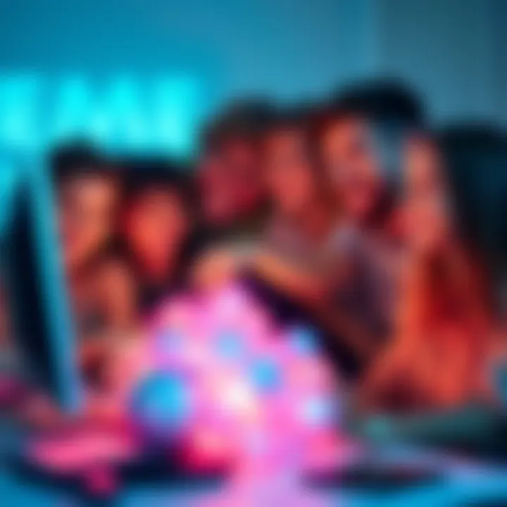 A group of people laughing and making memes together at a computer