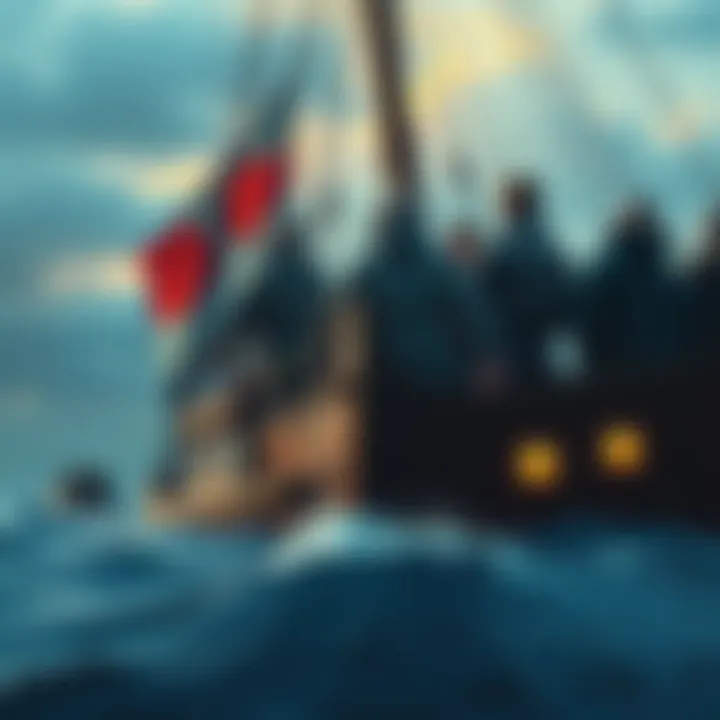 People on a ship embracing commitment A group of people on a sinking ship showing solidarity and commitment to each other, despite the challenges they face.