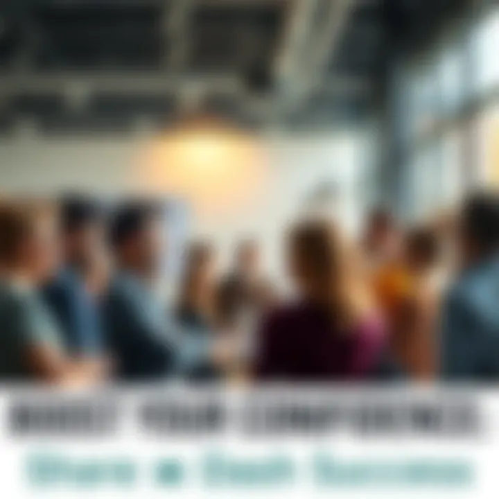 A diverse group of people sharing their success stories and encouraging each other in a supportive environment
