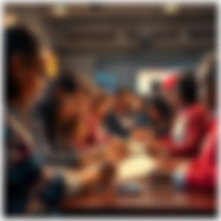 A diverse group of people signing a petition to support a cause