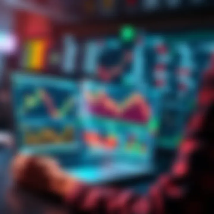 A person looking at financial charts and buying stocks on a laptop, representing increased asset accumulation during a bear market