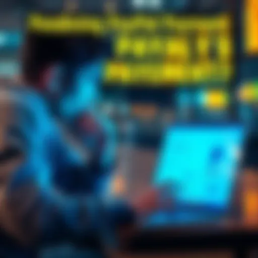 Individual looking at their Paypal account on a laptop, frustrated with a pending payment
