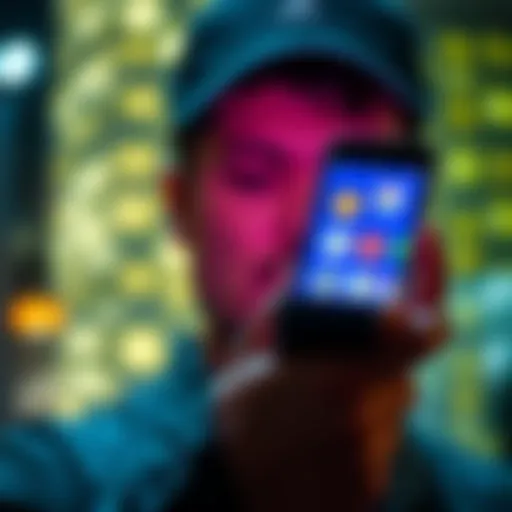 A person looking at a smartphone with various app icons on the screen, contemplating whether to use a new app or not.