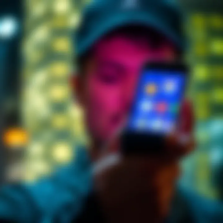 A person looking at a smartphone with various app icons on the screen, contemplating whether to use a new app or not.