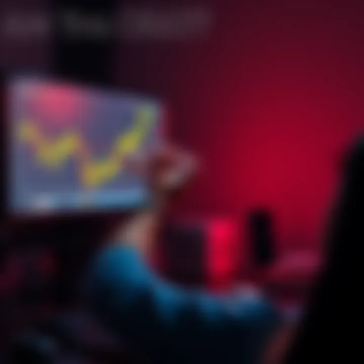 A person sits at a desk with a Bitcoin chart on a computer screen, sipping water from a bottle to stay hydrated