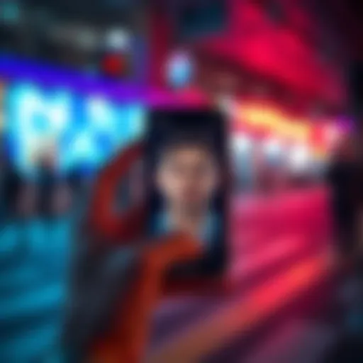 Individual holding a smartphone showing a facial verification screen for Phantom Wallet