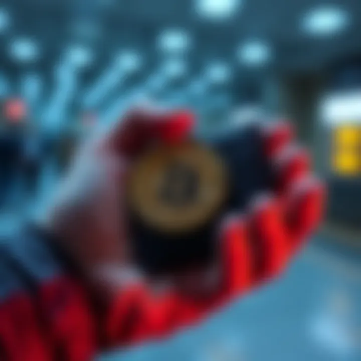 A person securely holding a cold storage wallet to protect their Bitcoin assets, emphasizing self-custody.