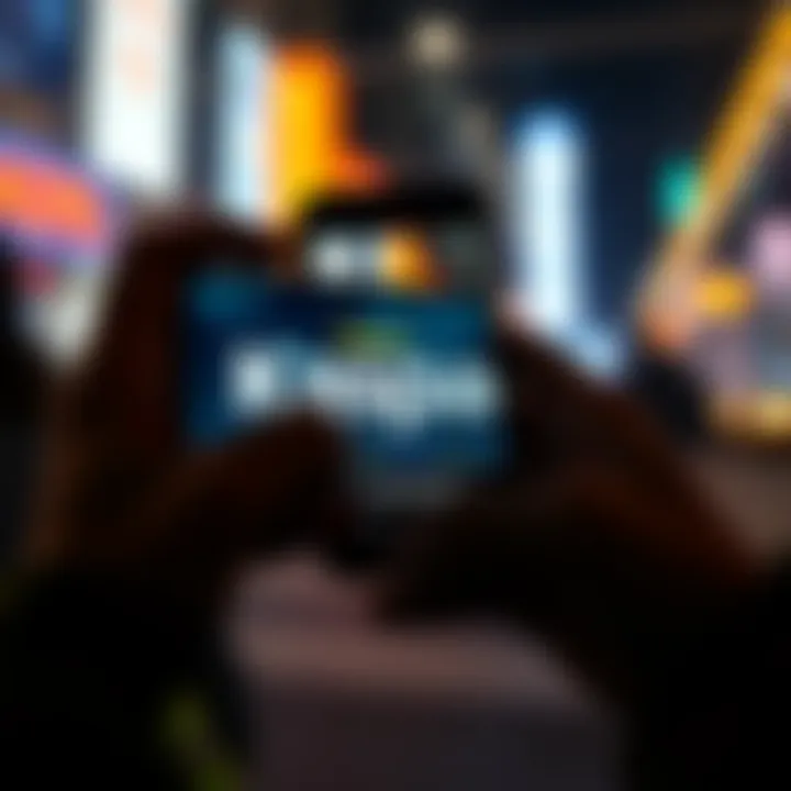 Person holding a phone with Kaspa on the screen Individual looking at their phone showing Kaspa, reflecting on their investment decision