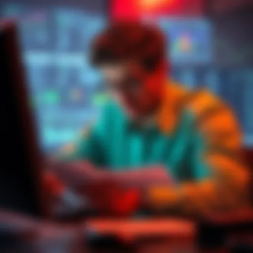 Individual searching for missing tax statements from a Kraken account on a computer