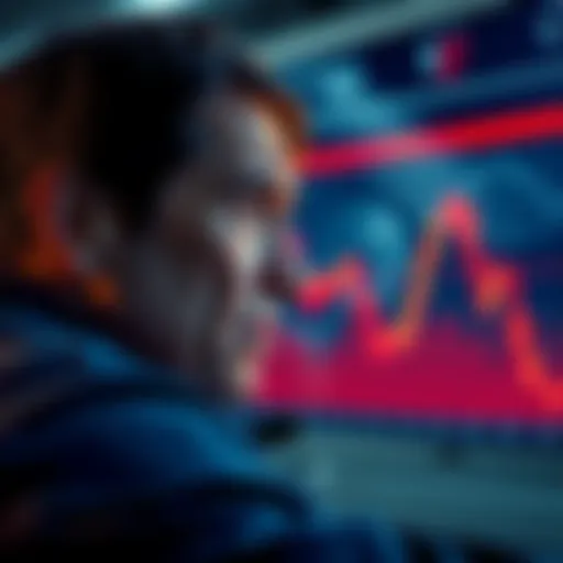 A person looking at a declining Bitcoin chart with a worried expression, reflecting on their investment decision