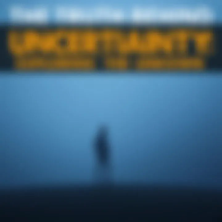A person stands in a foggy environment, looking puzzled as they try to find direction, symbolizing uncertainty and the unknown.