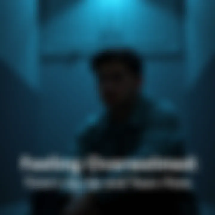 Individual sitting alone with tears streaming down their face, looking overwhelmed by emotions in a dimly lit space.