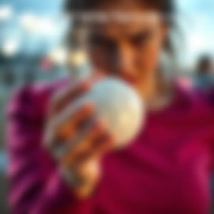 A person confusedly holding a round object, mistaking it for a football. A playful scene showing the light side of sports confusion.