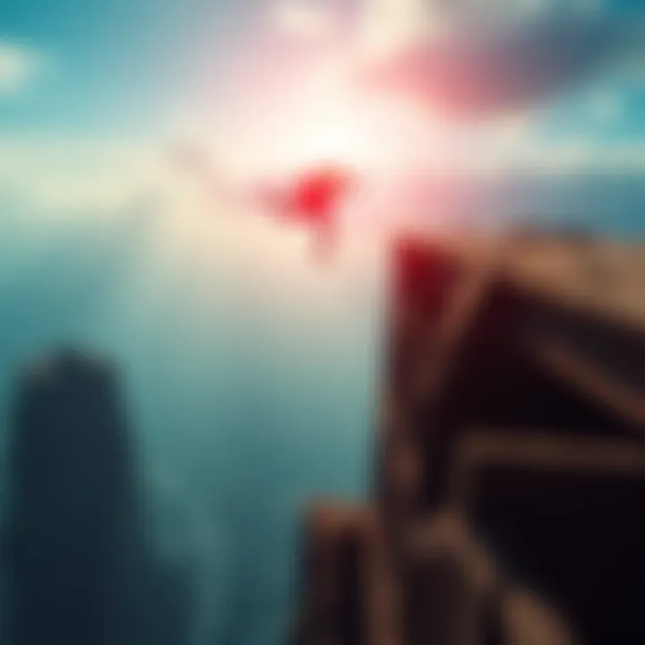 Individual leaping off a ledge symbolizing taking risks for success