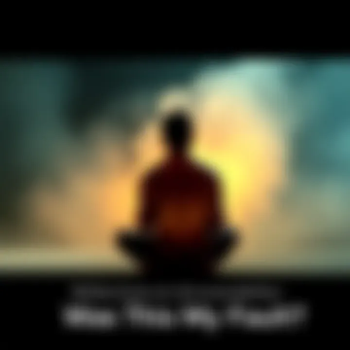 A person sitting alone with a thoughtful expression, surrounded by a soft glow, symbolizing introspection and accountability