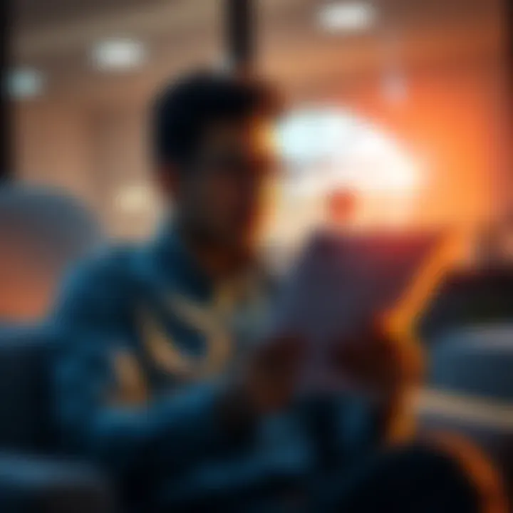 Person reviewing payment changes Individual looking at documents related to payment adjustments over three years, reflecting on financial decisions.