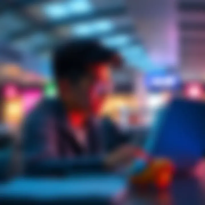 A person looking at a laptop with a shopping cart and Revolut logo while considering a large online purchase