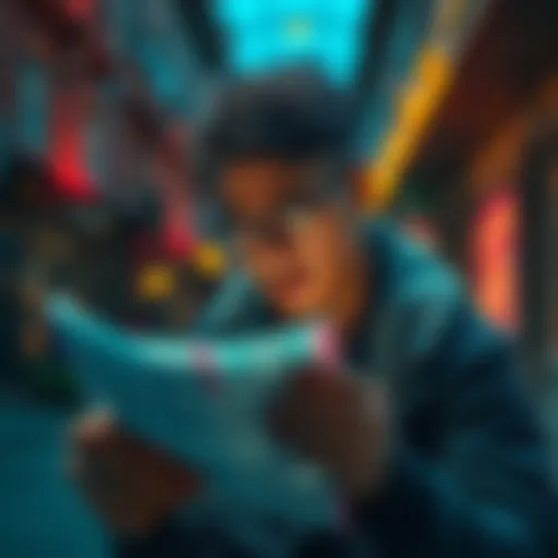 Individual looking frustrated while checking documents for Revolut account verification in Italy