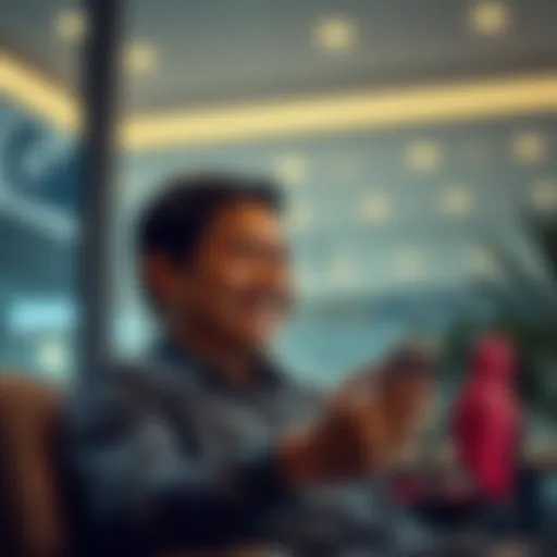 A person happily using the Flex device, showing satisfaction after switching from Nano X.